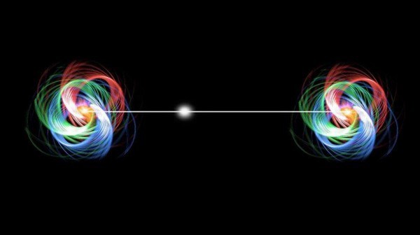 Художественное впечатление квантовой запутанности. Ученые запутали движения ионов бериллия и их спины, чтобы создать кристалл бериллия, способный обнаруживать невероятно слабые электромагнитные поля.