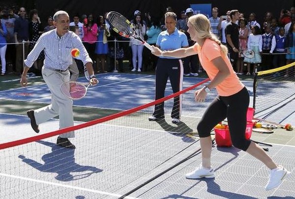 Барак Обама поиграл в теннис с пятой ракеткой мира