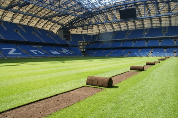 Стадион в Познани меняет газон в пятый раз