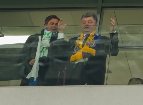 Петр Порошенко присутствовал на матче Украина - Словения